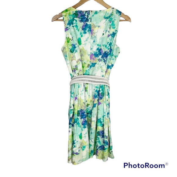 EUC Calvin Klein Floral Fit & Flare Dress with Belt - Picture 9 of 9